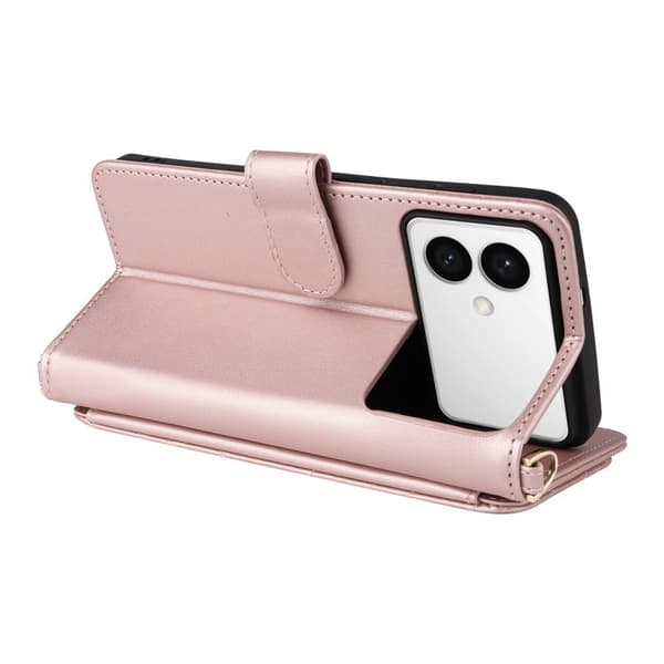 Samsung Galaxy S26 Edge Plånboksfodral Konstläder Ställ - Rosa