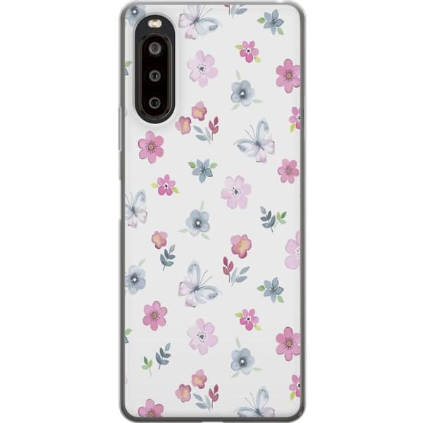 Mobilcover til Sony Xperia 10 II med blomster og sommerfugle