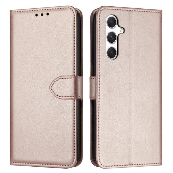 Plånboksfodral för Samsung Galaxy S26 Plus Konstläder med ställ - Roséguld