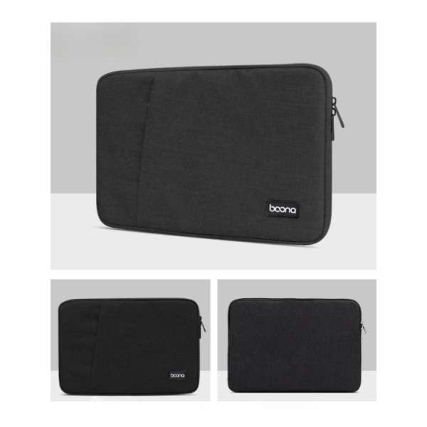 Baona computertaske 13,3" med lomme - sort