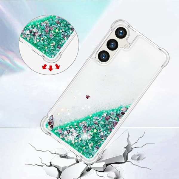 Mobilskal till Samsung Galaxy S26 Pro TPU Glittrande Stötsäker - Grön / Hjärtar