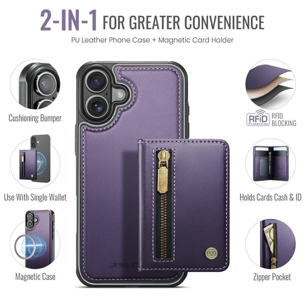 JEEHOOD J12 Mobilskal till iPhone 17 Magnetiskt Lila