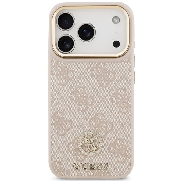 Guess Mobilskal till iPhone 17 Pro Magsafe Strass Logo - Rosa Rosa
