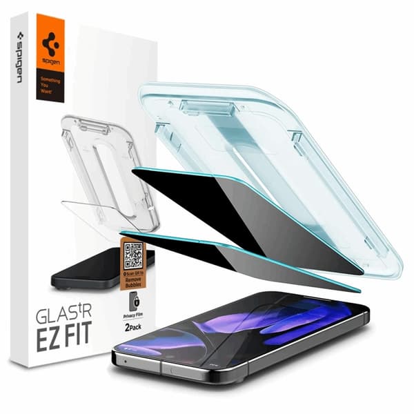 Spigen [2-Pack] Google Pixel 9/9 Pro Skärmskydd Härdat Glas EZ-FIT Svart
