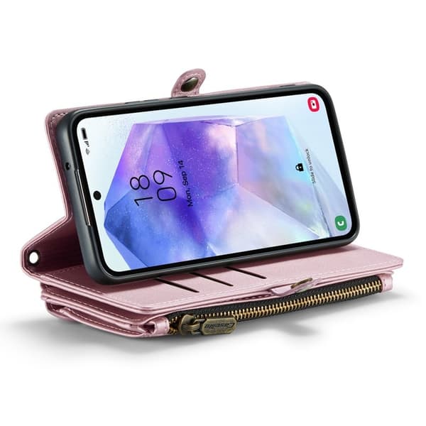 CASEME Plånboksfodral Konstläder för Samsung Galaxy A55 5G - Rosa