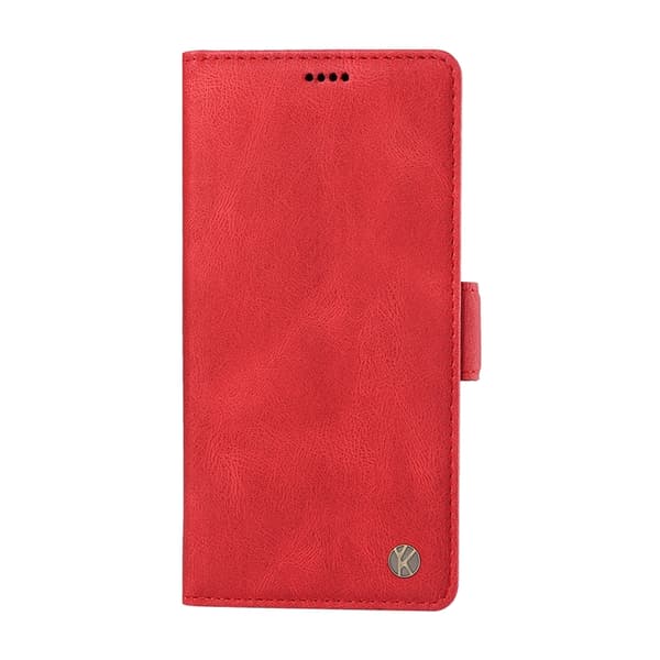 YIKATU OnePlus 15 5G Konstläder Plånboksfodral Skin-touch Feeling Röd