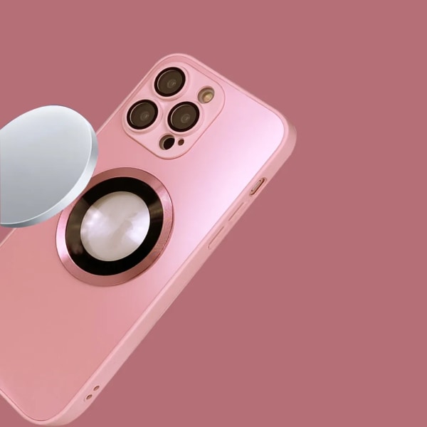 SiGN iPhone 15 -puhelimen kuori linssisuojalla ja logonäkymällä - Pinkki