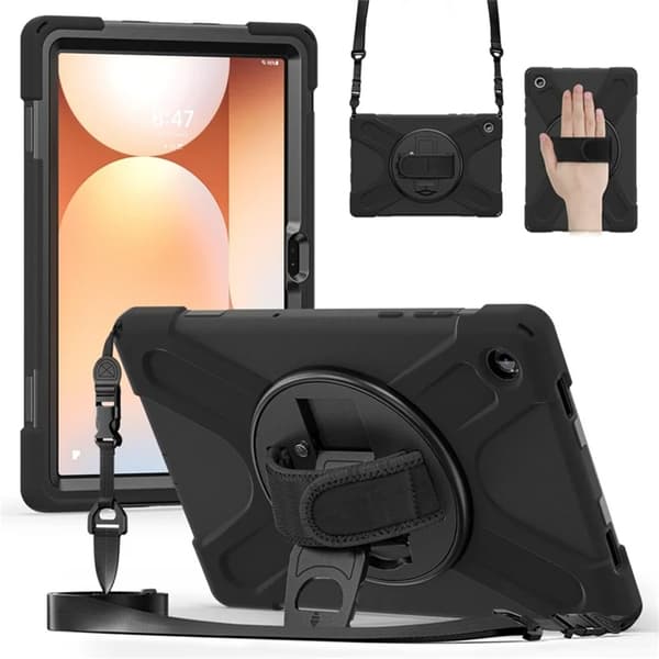 Mobilskal till Galaxy Tab A11 Plus Kickstand Silikon Axelrem Svart