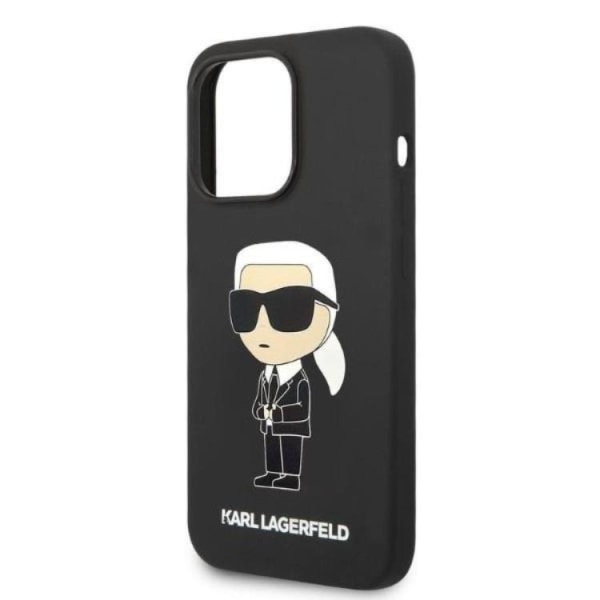 Karl Lagerfeld iPhone 14 Pro Skal Silicone Ikonik - Svart