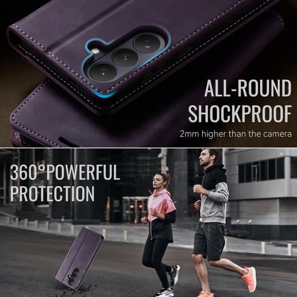 CaseMe Plånboksfodral för Samsung Galaxy S26 Plus Konstläder RFID - Lila