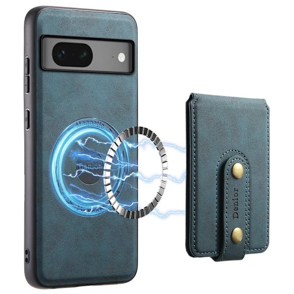 DENIOR D14 Google Pixel 7 5G Magnetfodral PU+PC+TPU Blå