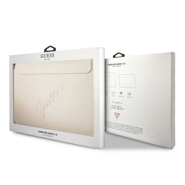 Guess Saffiano Script Computer Sleeve 13\" - Guld Yellow