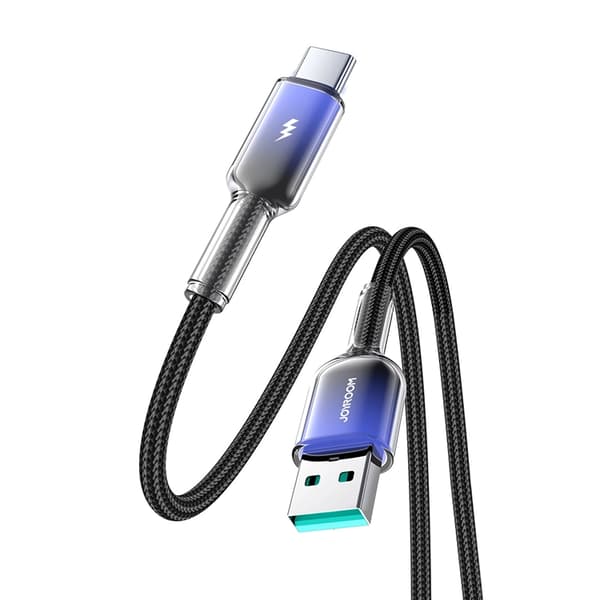Joyroom S-A42 USB-A - USB-C 3A 1.2m Kabel Krystalklar Serie - Sort Black