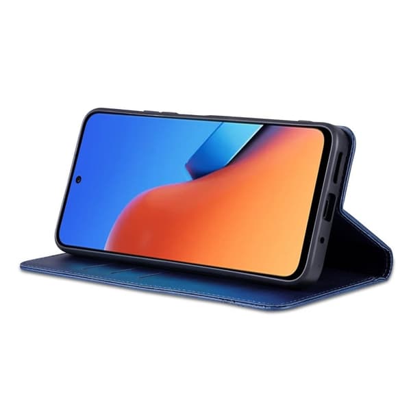 AZNS Xiaomi 14 Konstläder Plånboksfodral Anti-Scratch Ställ - Blå