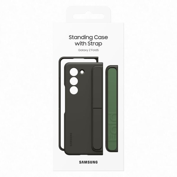 Samsung Galaxy Z Fold 5 Silikone Etui med Stand - Sort