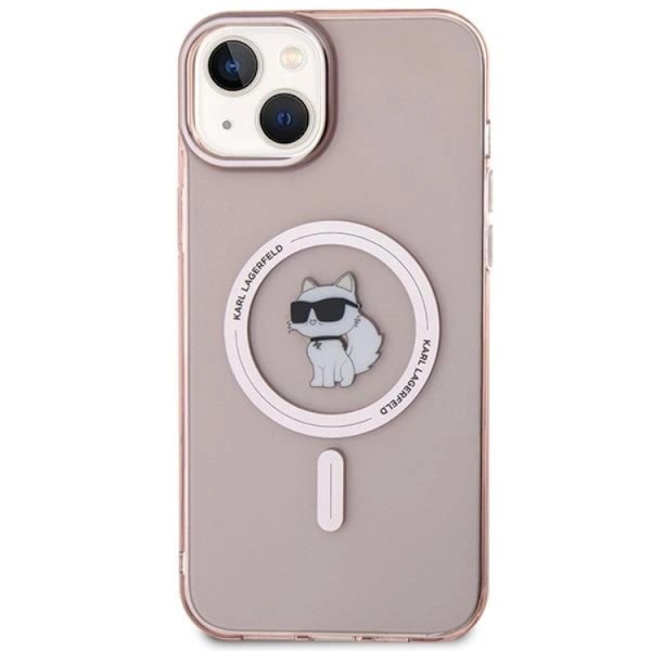 KARL LAGERFELD iPhone 15 Plus Mobilskal Magsafe IML Choupette - Rosa