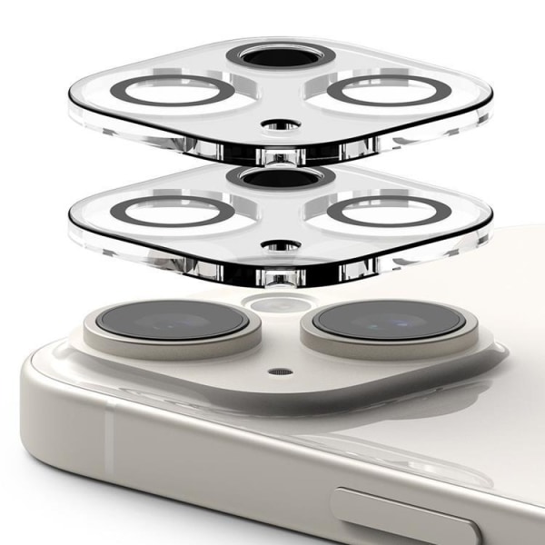 [2-Pack] Ringke iPhone 15/15 Plus kameralinsecover i hærdet glas