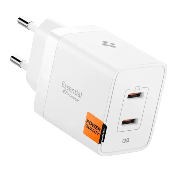 Spigen 2-Port Netværksoplader 47W ESSENTIAL EE472EU Vit