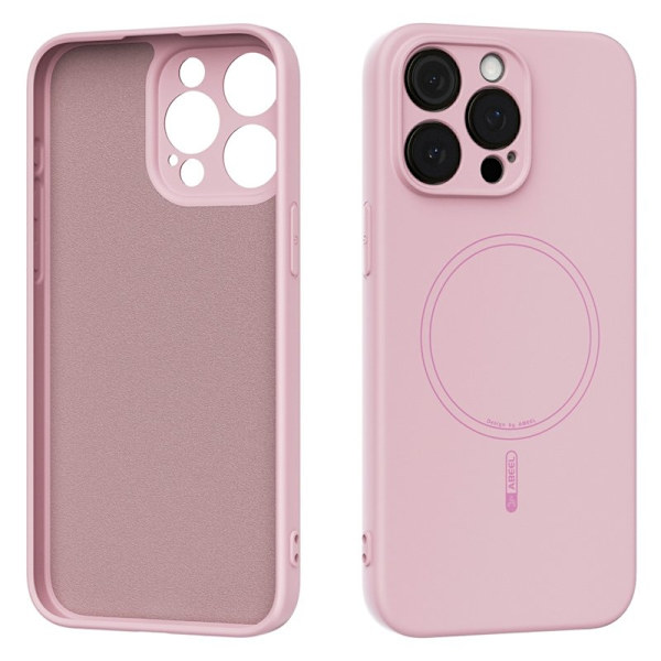 ABEEL Mobilskal till iPhone 13 Pro Max MagSafe Liquid Silicone Rosa