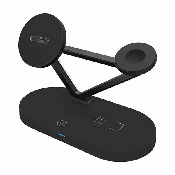 Tech-Protect 3-i-1 trådløs oplader iPhone Apple Watch AirPods - Svart