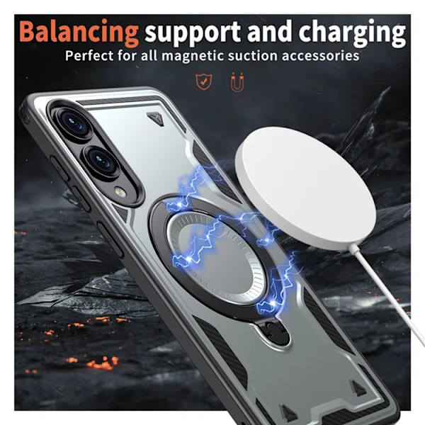 Mobilskal till Galaxy S25 Edge Magsafe Kickstand Grå