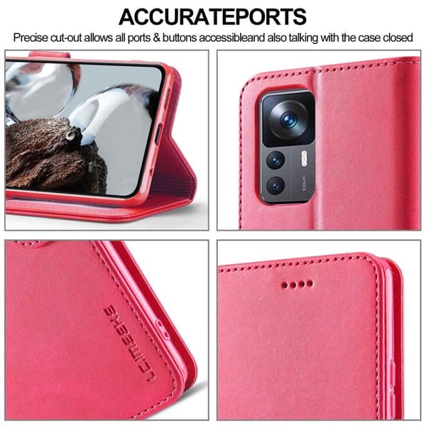 LC.IMEEKE Xiaomi 12T 5G Plånboksfodral Konstläder - Rosa