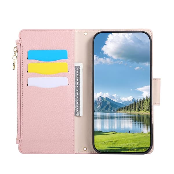 Plånboksfodral för Samsung Galaxy S26 Ultra Konstläder med rem - Rosa