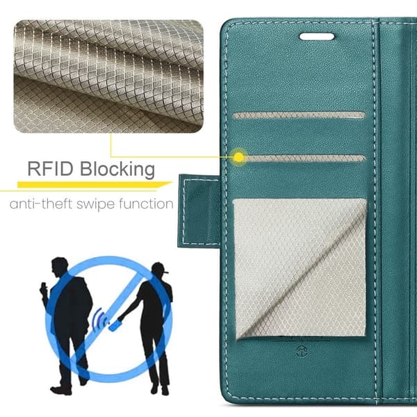 CASEME Plånboksfodral Konstläder för Samsung Galaxy A35 5G - Grön