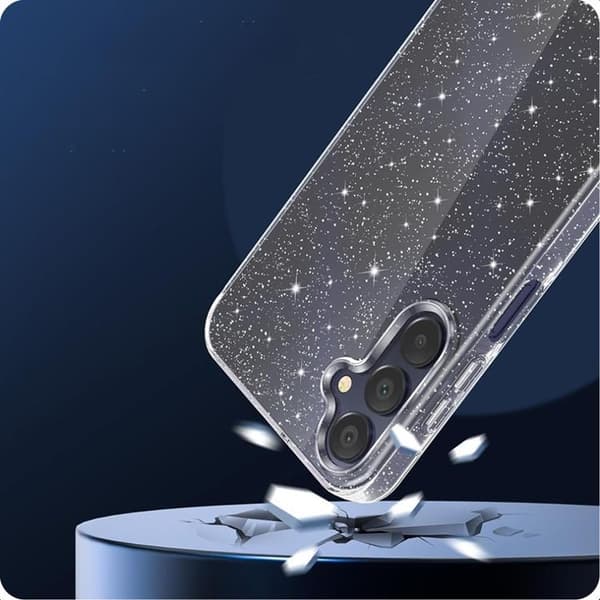Tech-Protect Mobilskal till Galaxy S25 Flexair - Glitter Transparent
