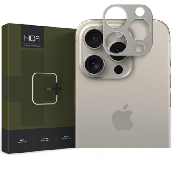 Hofi iPhone 15 Pro/Pro Max Kameralinsskydd i Härdat Glas - Titanium Svart
