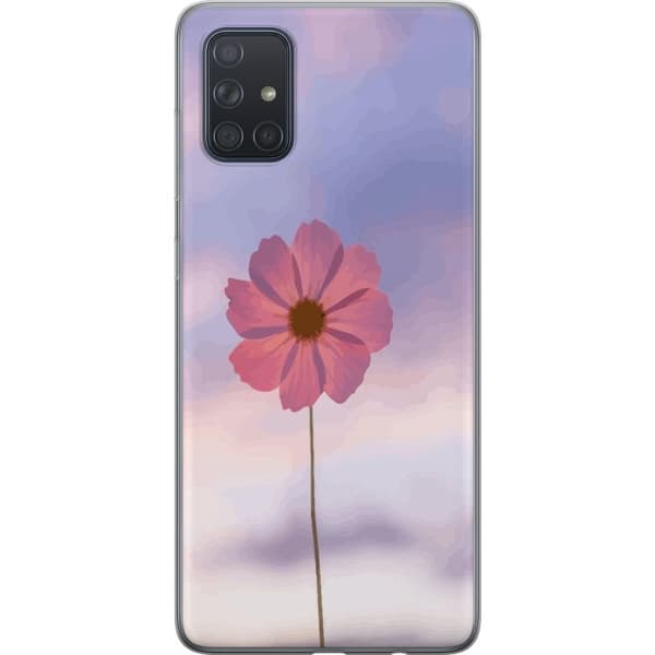 Mobilcover til Samsung Galaxy A71 med lyserød blomst