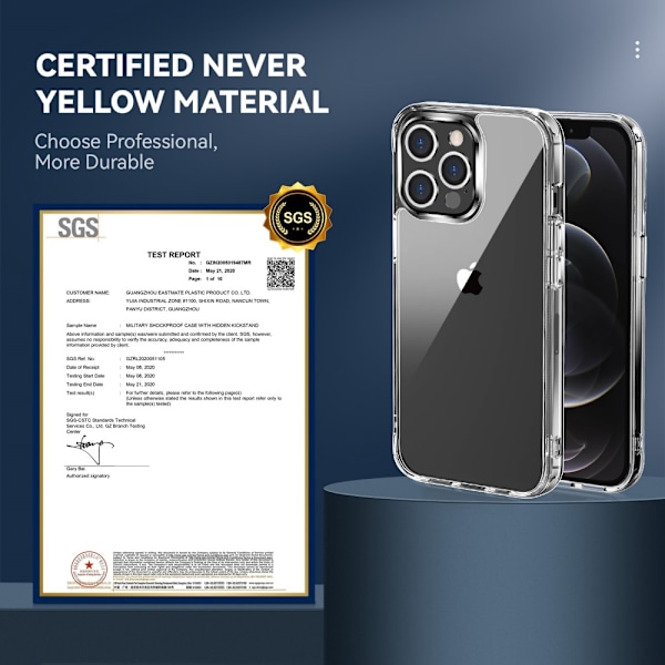 Gulnar Inte ShockProof Skal iPhone 13 Pro - Clear