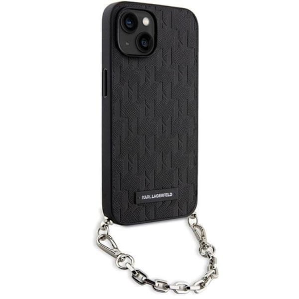 KARL LAGERFELD iPhone 14 Mobilskal Saffiano Monogram Chain Svart