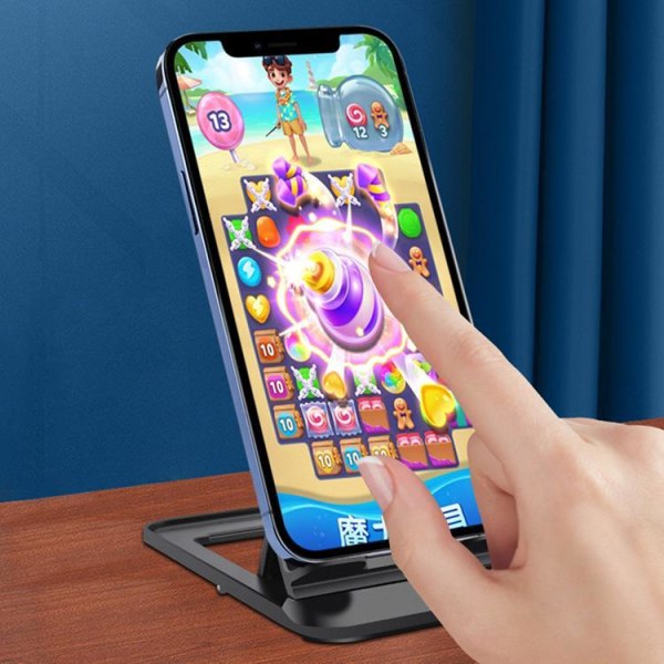 Universal foldbart stativ til mobiltelefoner og tablets - Hvid