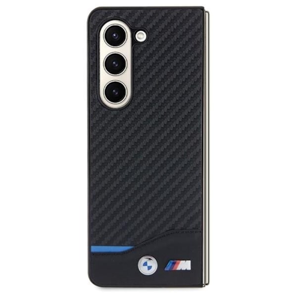 BMW Galaxy Z Fold 5 Mobilskal Læder Carbon - Sort Black