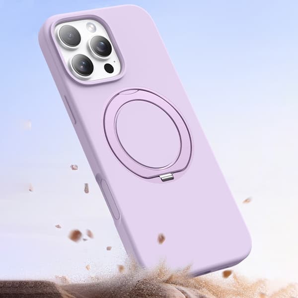 Mobilskal till iPhone 16 MagSafe Silikon Roterande Kickstand - Vit Vit