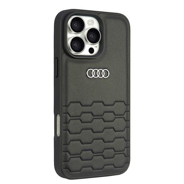 Audi Telefontaske til iPhone 16 Pro Max Syntetisk Læder - Sort Black