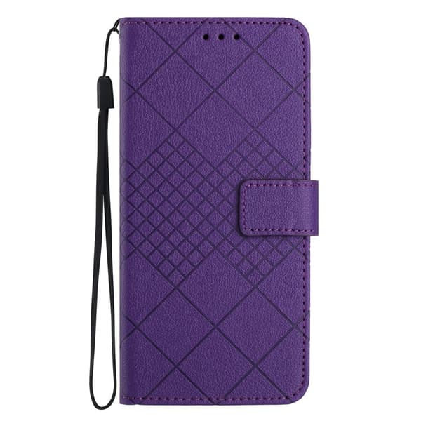 Samsung Galaxy S26 Pro Plånboksfodral Imprint Konstläder Flip Folio - Mörklila