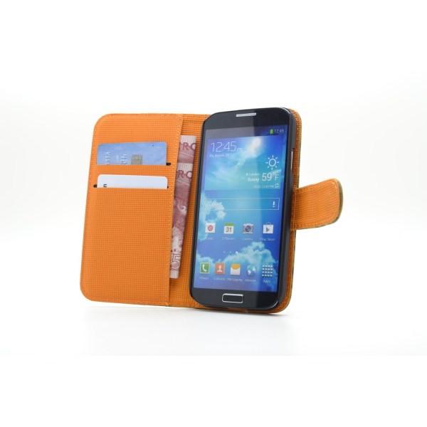 Leopard Plånboksfodral till Samsung Galaxy S4 i9500 (Gul)