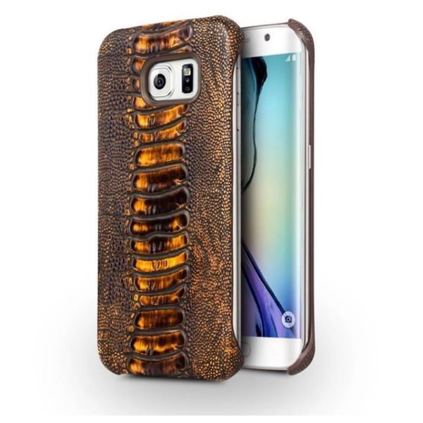 Qialino aito nahkainen takakuori Samsung Galaxy S6:lle - ruskea Brown
