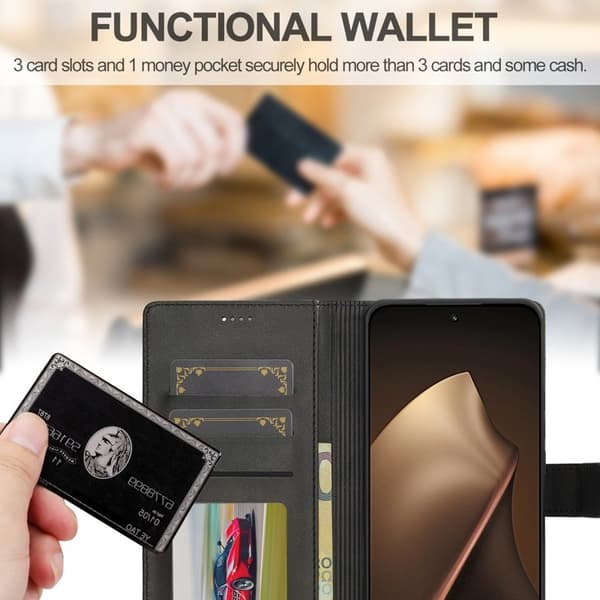 LC.IMEEKE Xiaomi 15T Plånboksfodral Konstläder - Svart