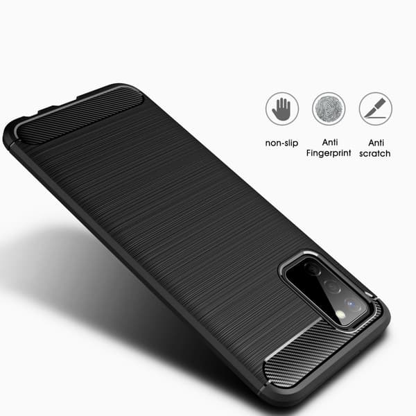 TPU Carbon Cover Galaxy A02S - Sort Black