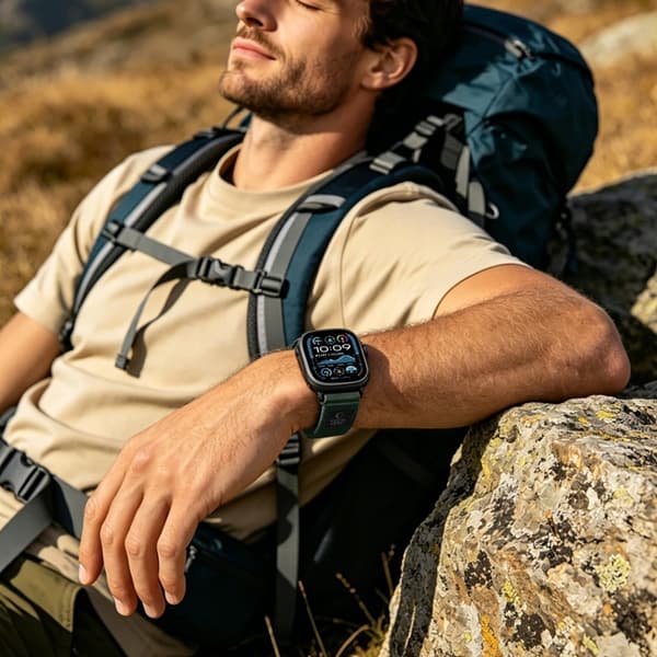 Tech-Protect Apple Watch (44/45/46/49mm) Armband Nylon Elite - Marinblå/Orange Blå