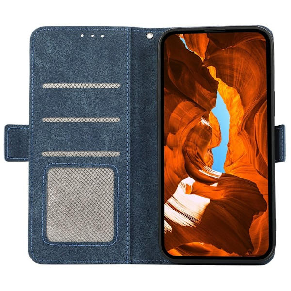 ABEEL iPhone Air Plånboksfodral Konstläder Folio Ställ Blå