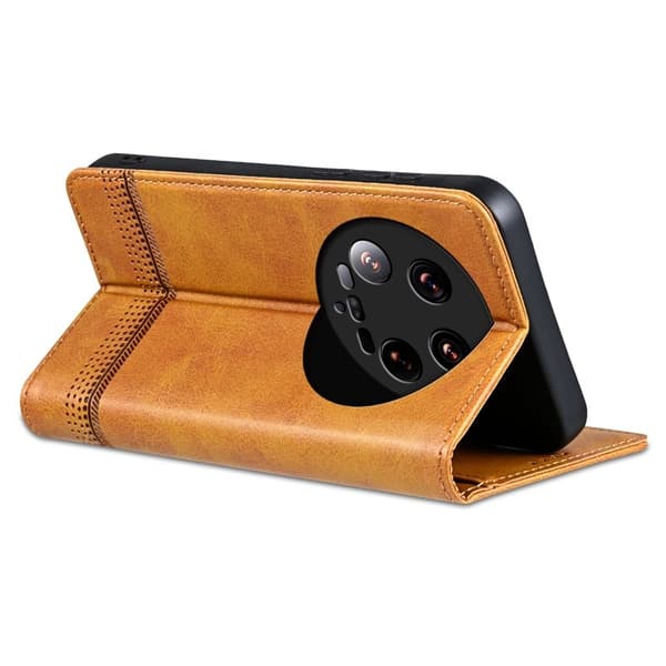 AZNS Xiaomi 14 Ultra Plånboksfodral Konstläder - Brun