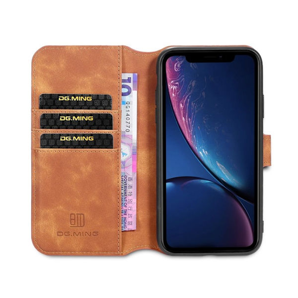 DG.MING Plånboksfodral Konstläder för iPhone 11 6.1" - Brun