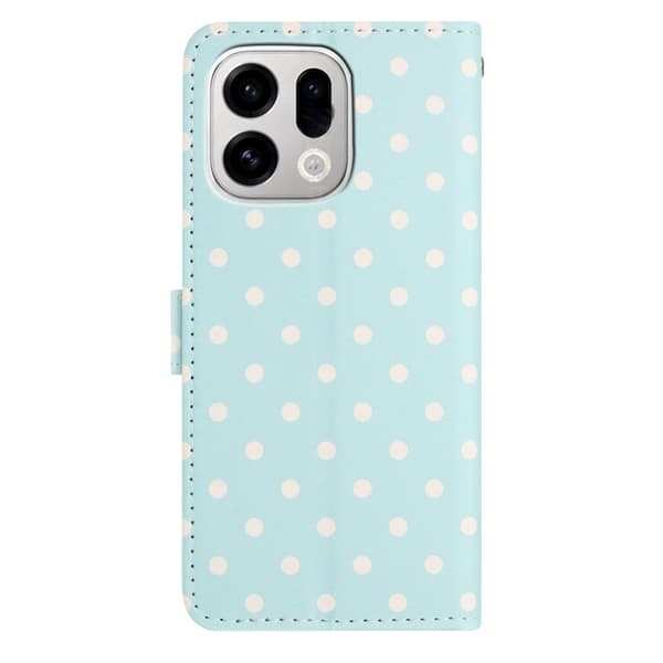 Oppo Find X9 Pro 5G Plånboksfodral Konstläder Polka Dot - Blå