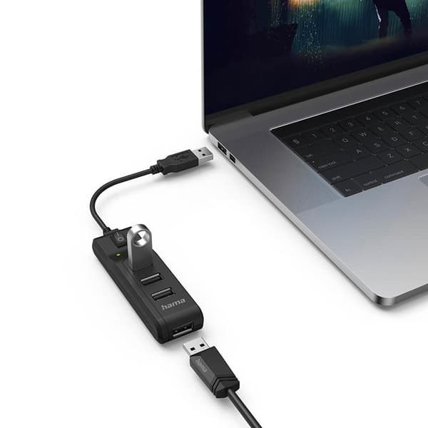 Hama Hub USB-A 2.0 Switch 4x Porte 480 Mbit/s - Sort Black