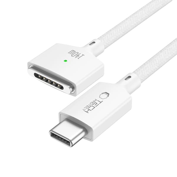Tech-Protect Macbook-Kabel USB-C Till Magsafe 3 140w 2m Ultraboost - Vit Vit