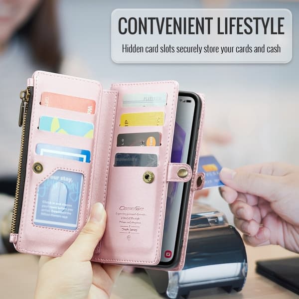 CASEME Plånboksfodral Konstläder för Samsung Galaxy A55 5G - Rosa